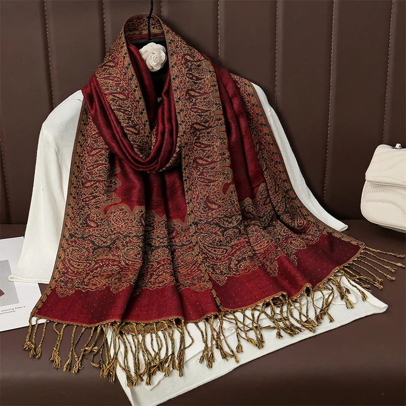 Pashmina Wrap Lightweight Cotton-Polyester Blend Cashmere-Like Feel