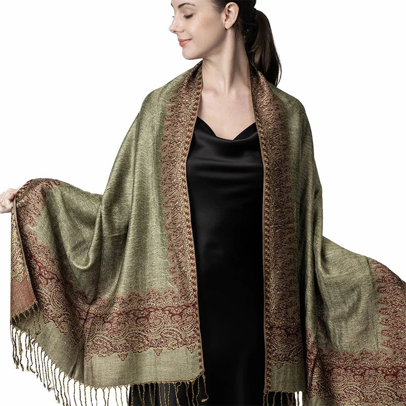 Pashmina Wrap Lightweight Cotton-Polyester Blend Cashmere-Like Feel