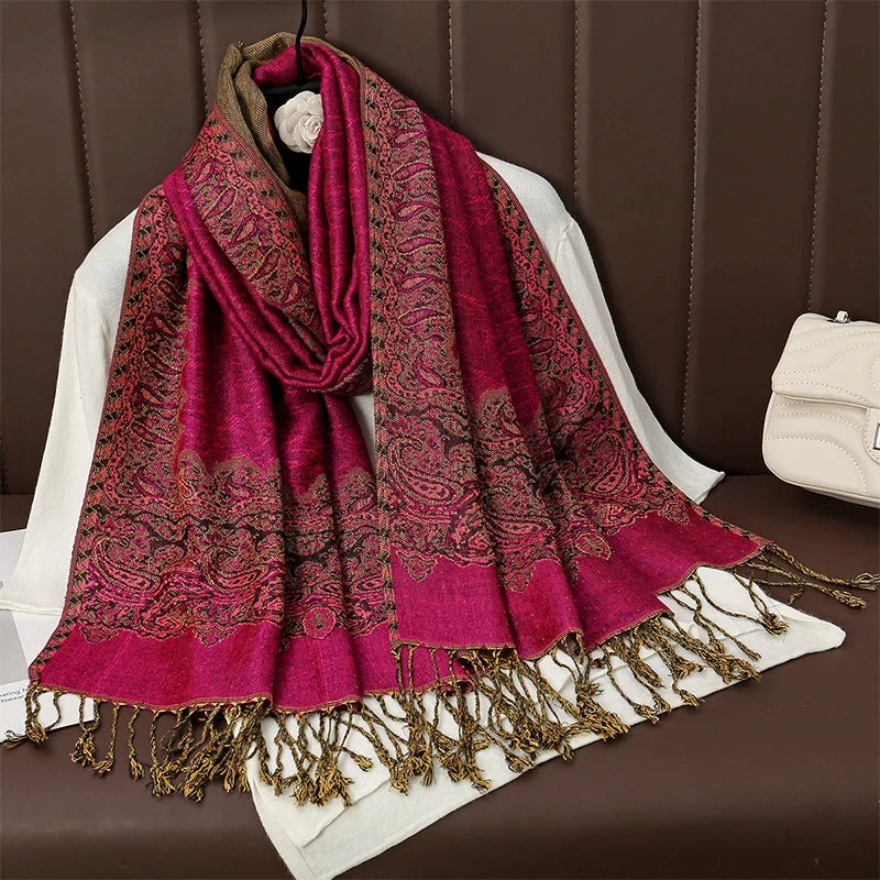 Pashmina Wrap Lightweight Cotton-Polyester Blend Cashmere-Like Feel