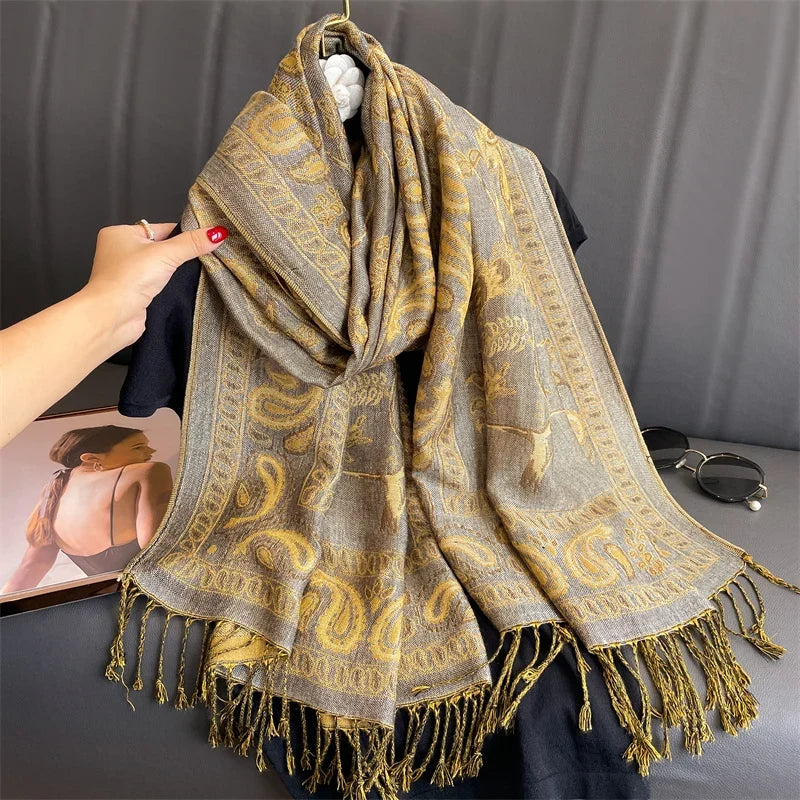 Pashmina Wrap Lightweight Cotton-Polyester Blend Cashmere-Like Feel