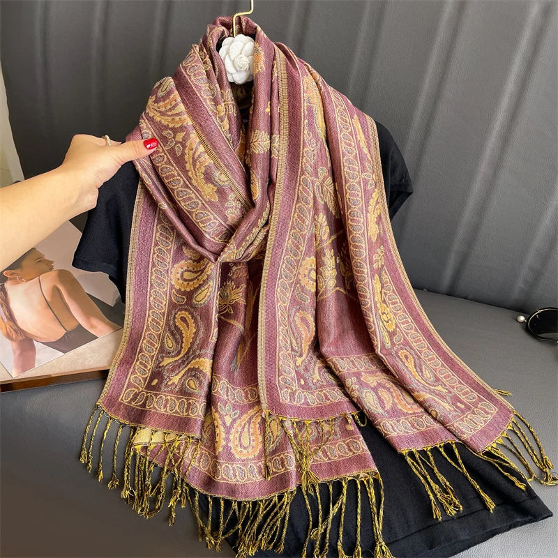 Pashmina Wrap Lightweight Cotton-Polyester Blend Cashmere-Like Feel