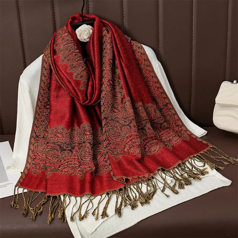 Pashmina Wrap Lightweight Cotton-Polyester Blend Cashmere-Like Feel