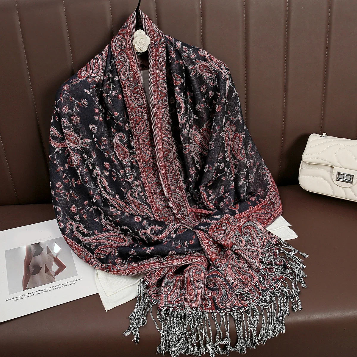 Pashmina Wrap Lightweight Cotton-Polyester Blend Cashmere-Like Feel