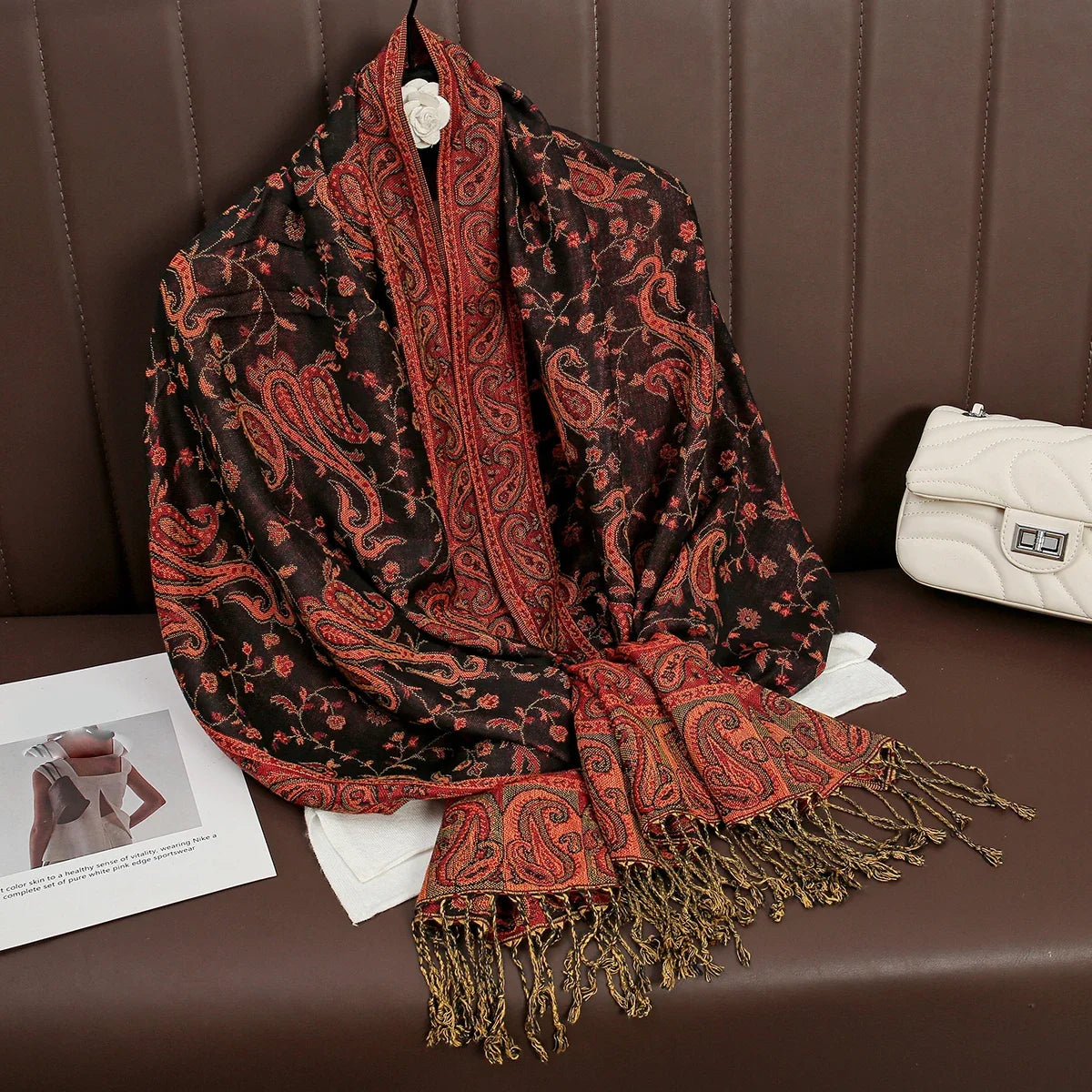 Pashmina Wrap Lightweight Cotton-Polyester Blend Cashmere-Like Feel