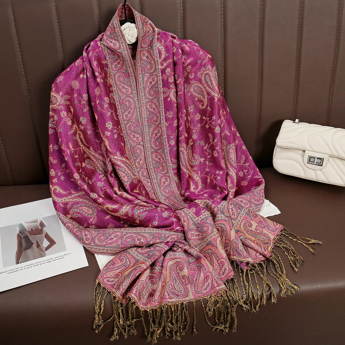Pashmina Wrap Lightweight Cotton-Polyester Blend Cashmere-Like Feel