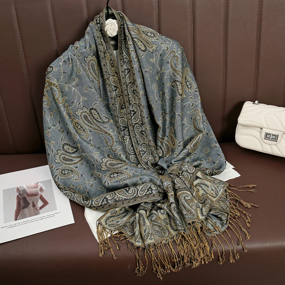 Pashmina Wrap Lightweight Cotton-Polyester Blend Cashmere-Like Feel
