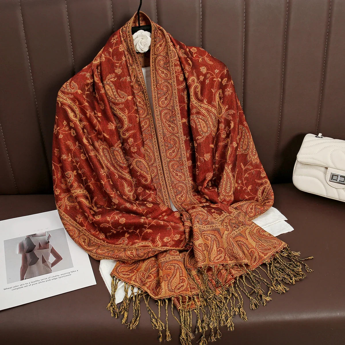 Pashmina Wrap Lightweight Cotton-Polyester Blend Cashmere-Like Feel