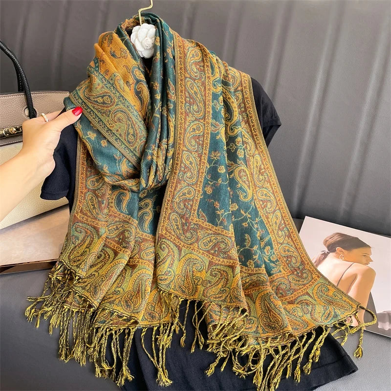 Pashmina Wrap Lightweight Cotton-Polyester Blend Cashmere-Like Feel