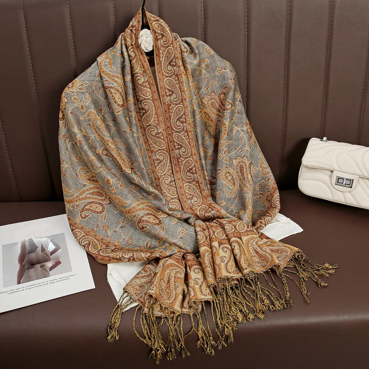 Pashmina Wrap Lightweight Cotton-Polyester Blend Cashmere-Like Feel
