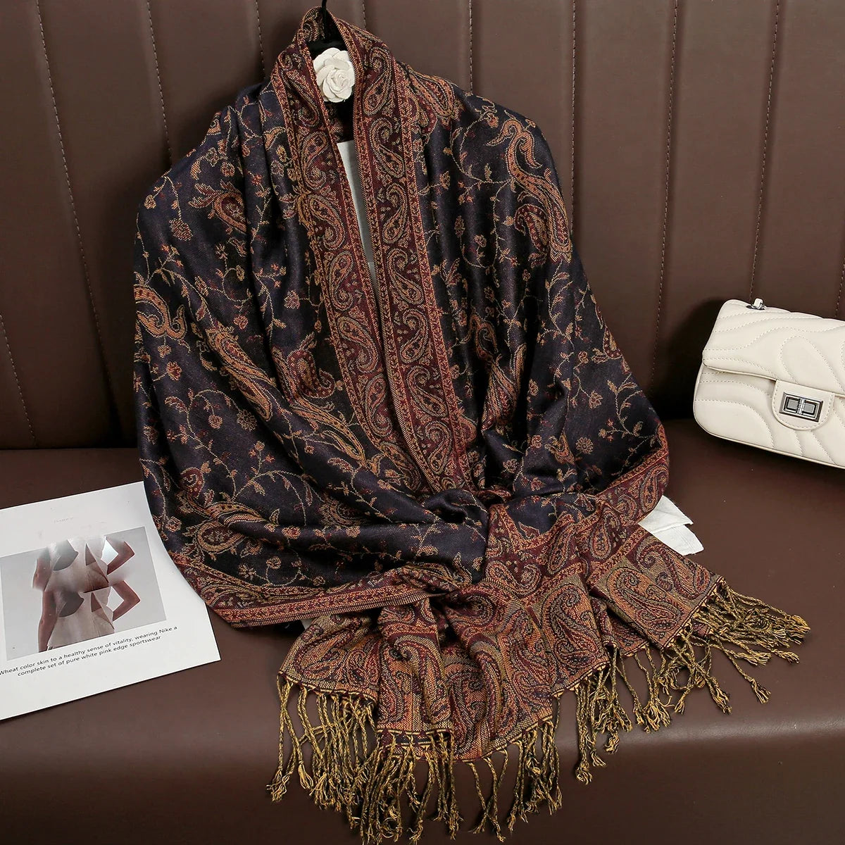 Pashmina Wrap Lightweight Cotton-Polyester Blend Cashmere-Like Feel