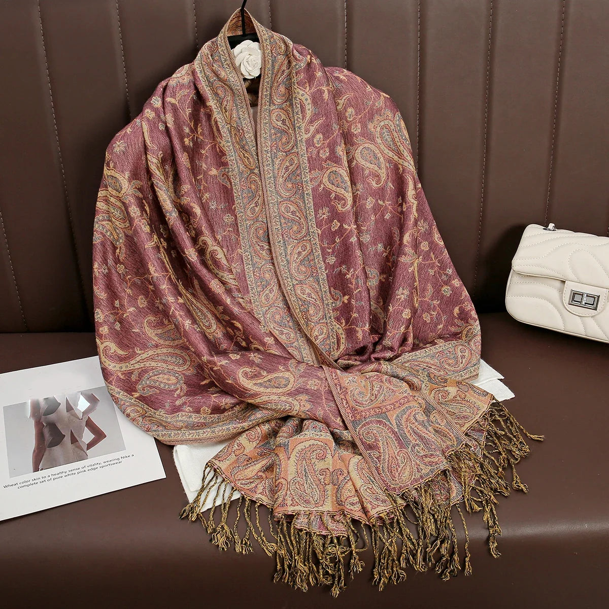 Pashmina Wrap Lightweight Cotton-Polyester Blend Cashmere-Like Feel