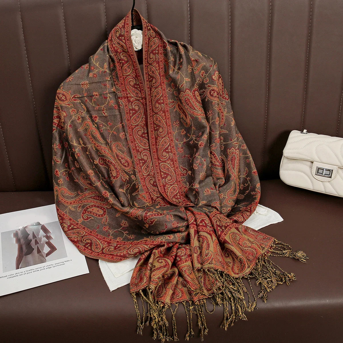 Pashmina Wrap Lightweight Cotton-Polyester Blend Cashmere-Like Feel