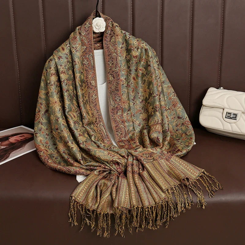 Pashmina Wrap Lightweight Cotton-Polyester Blend Cashmere-Like Feel