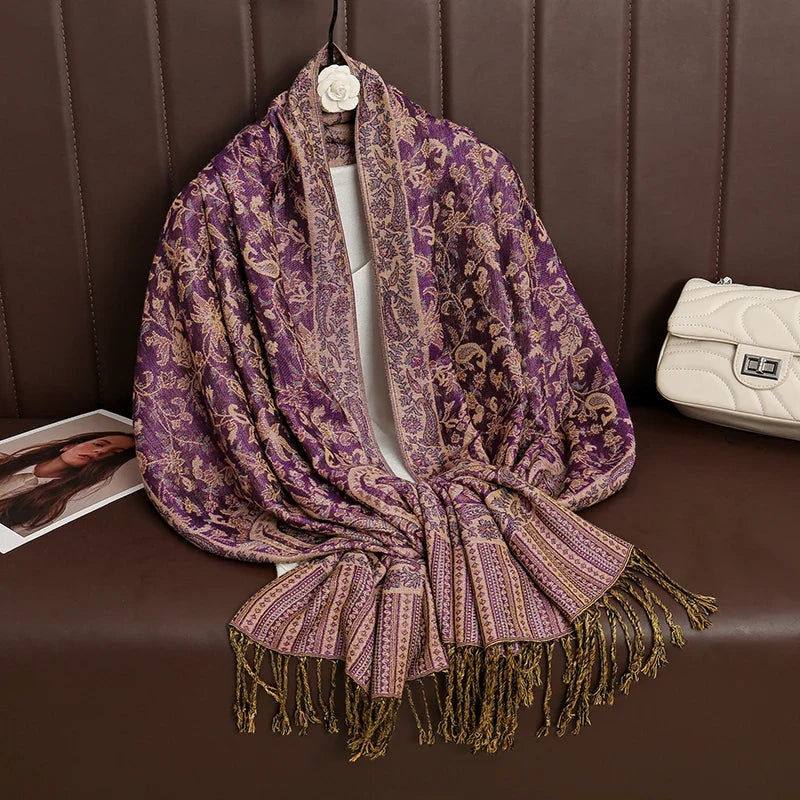 Pashmina Wrap Lightweight Cotton-Polyester Blend Cashmere-Like Feel