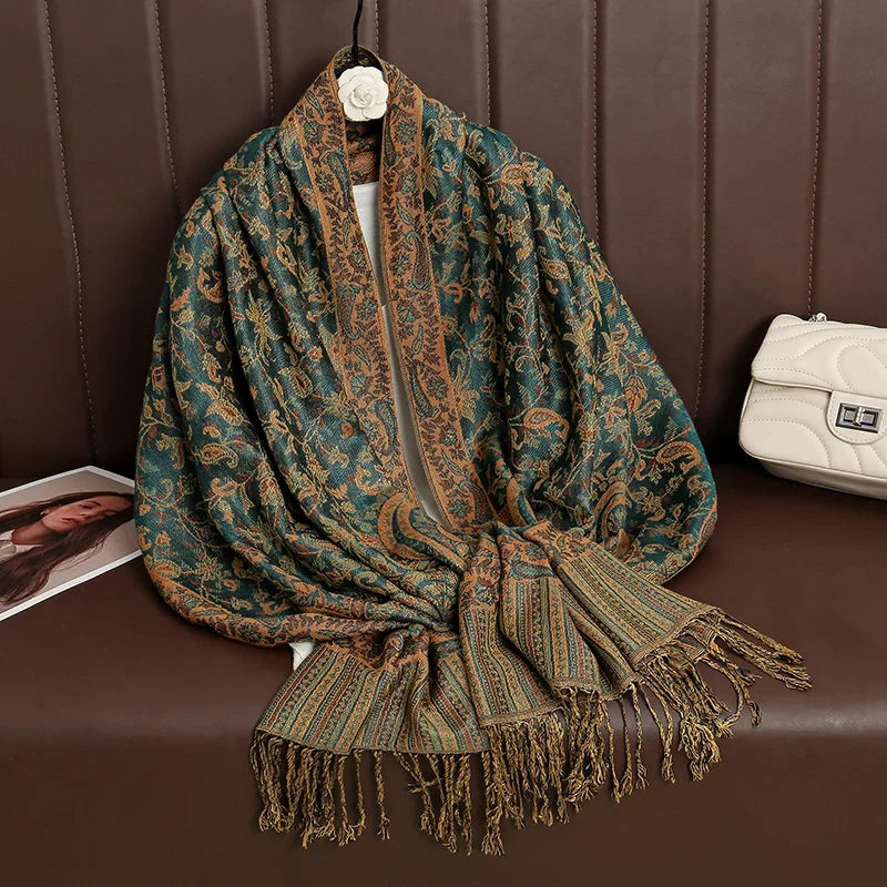 Pashmina Wrap Lightweight Cotton-Polyester Blend Cashmere-Like Feel