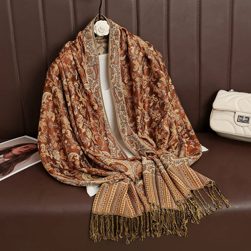 Pashmina Wrap Lightweight Cotton-Polyester Blend Cashmere-Like Feel