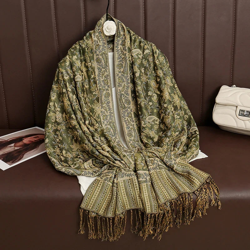 Pashmina Wrap Lightweight Cotton-Polyester Blend Cashmere-Like Feel