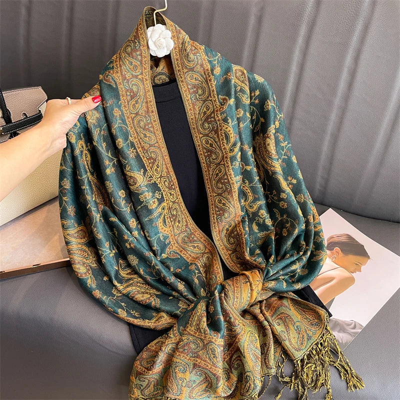 Pashmina Wrap Lightweight Cotton-Polyester Blend Cashmere-Like Feel