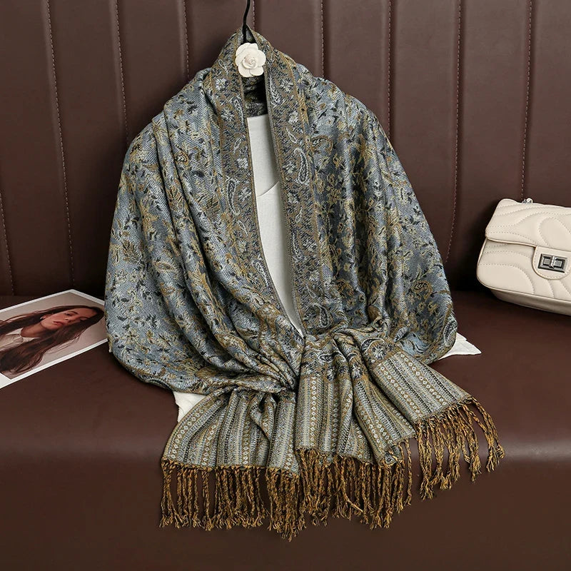 Pashmina Wrap Lightweight Cotton-Polyester Blend Cashmere-Like Feel