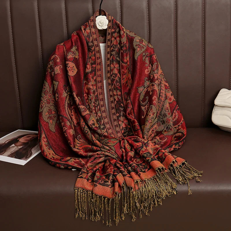 Pashmina Wrap Lightweight Cotton-Polyester Blend Cashmere-Like Feel