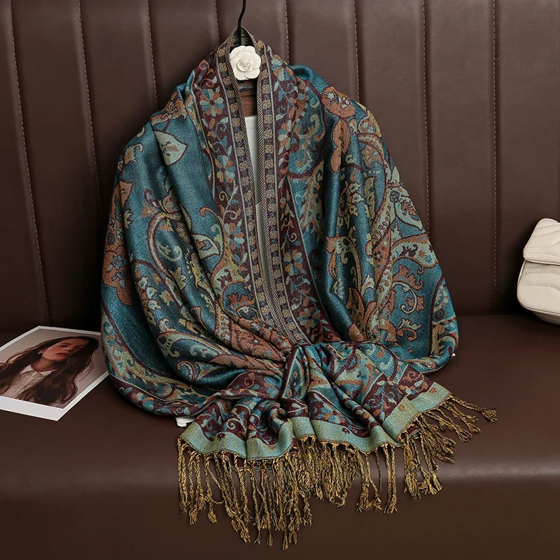 Pashmina Wrap Lightweight Cotton-Polyester Blend Cashmere-Like Feel