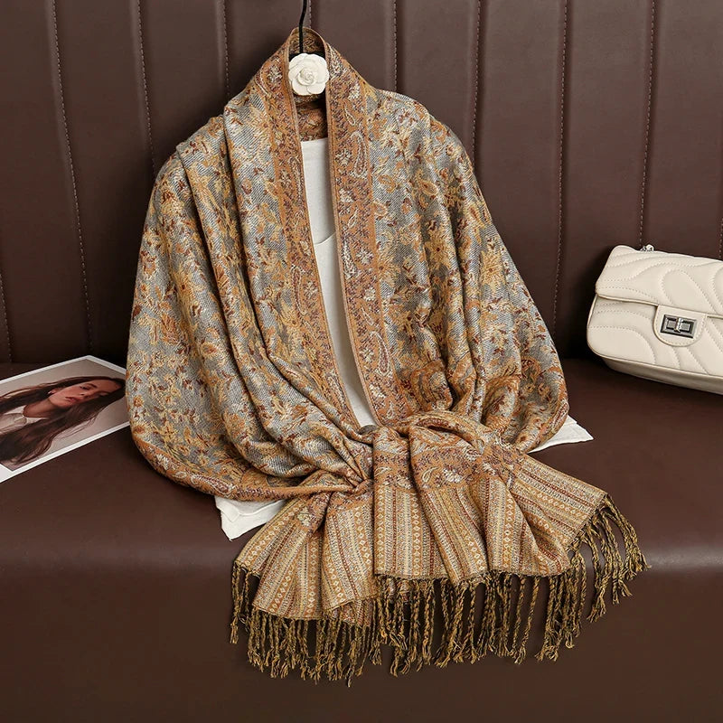Pashmina Wrap Lightweight Cotton-Polyester Blend Cashmere-Like Feel
