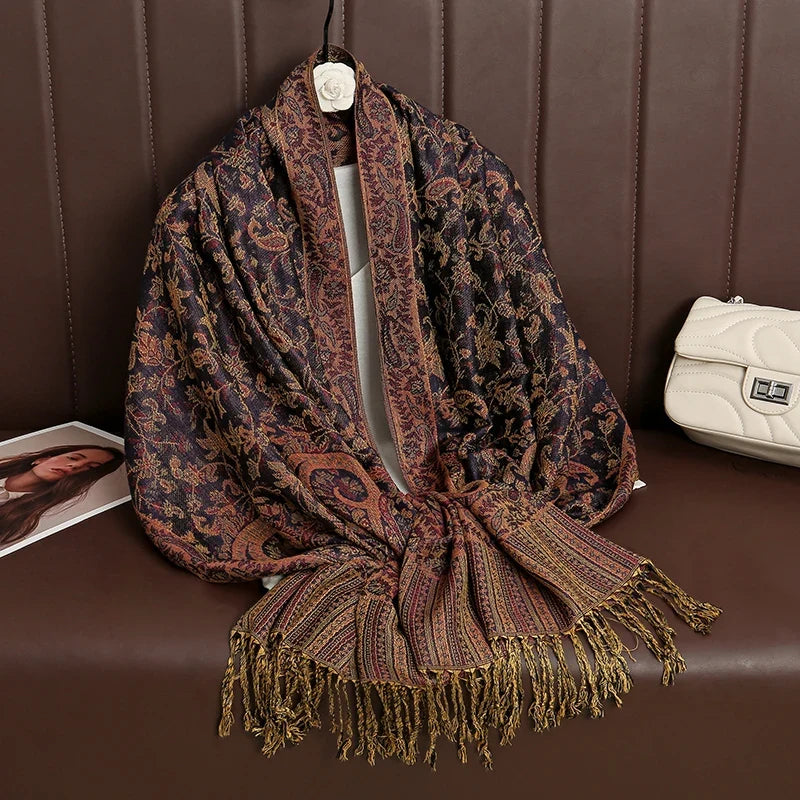 Pashmina Wrap Lightweight Cotton-Polyester Blend Cashmere-Like Feel