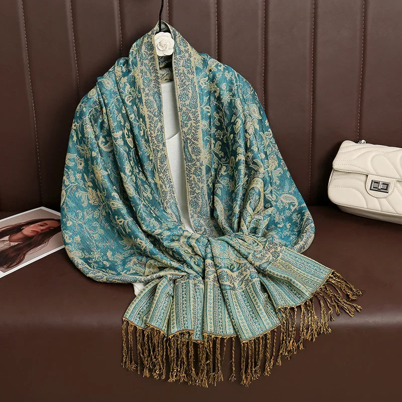 Pashmina Wrap Lightweight Cotton-Polyester Blend Cashmere-Like Feel