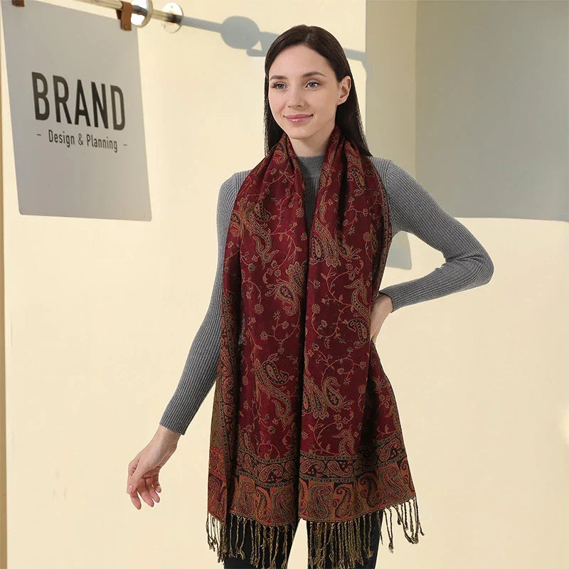 Pashmina Wrap Lightweight Cotton-Polyester Blend Cashmere-Like Feel