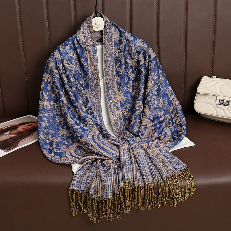 Pashmina Wrap Lightweight Cotton-Polyester Blend Cashmere-Like Feel
