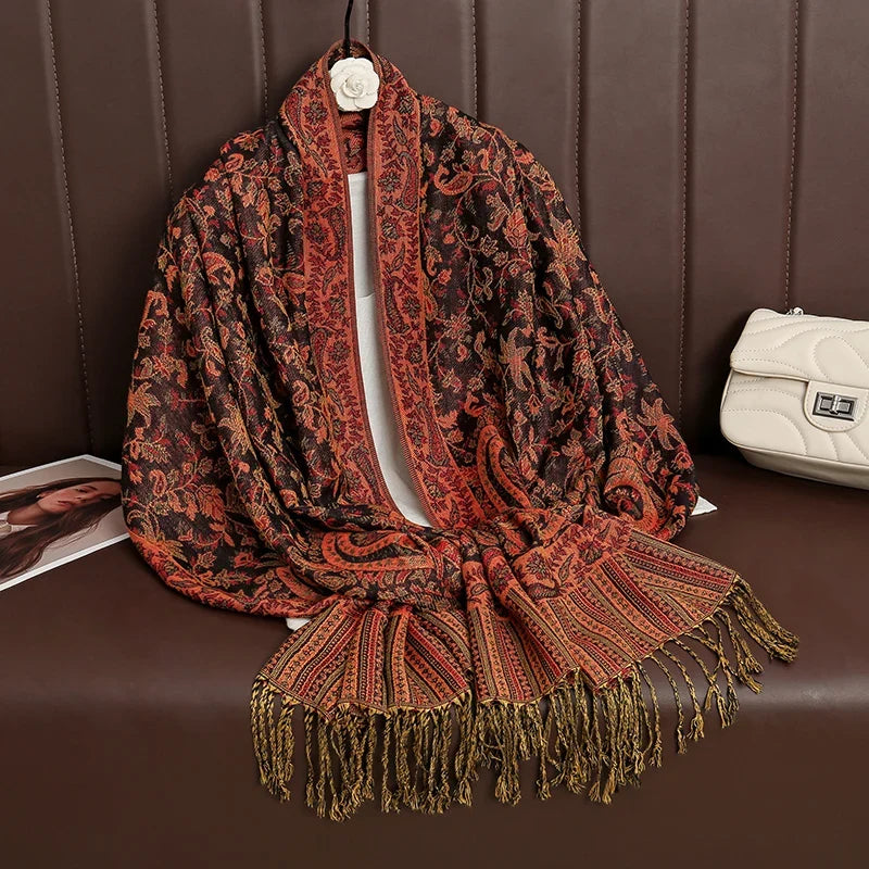Pashmina Wrap Lightweight Cotton-Polyester Blend Cashmere-Like Feel