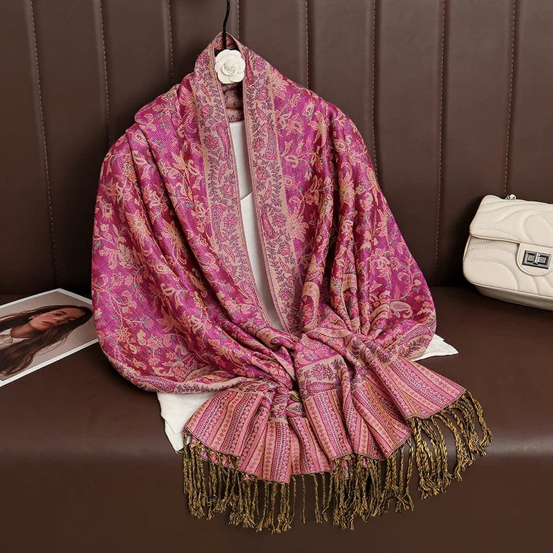 Pashmina Wrap Lightweight Cotton-Polyester Blend Cashmere-Like Feel