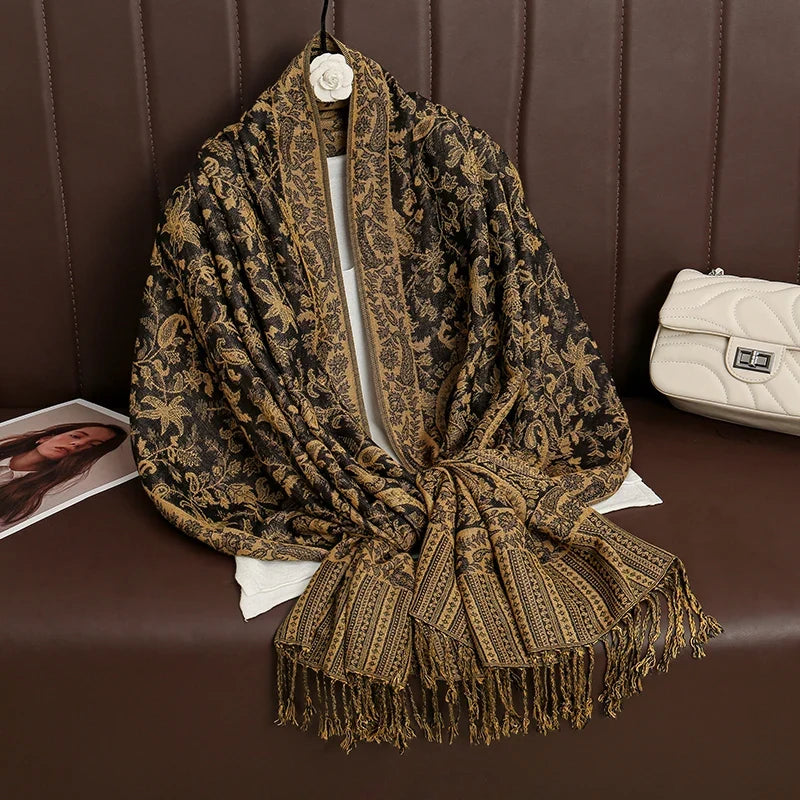 Pashmina Wrap Lightweight Cotton-Polyester Blend Cashmere-Like Feel