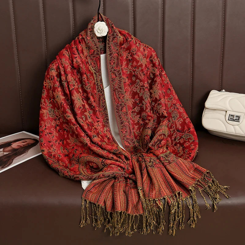 Pashmina Wrap Lightweight Cotton-Polyester Blend Cashmere-Like Feel