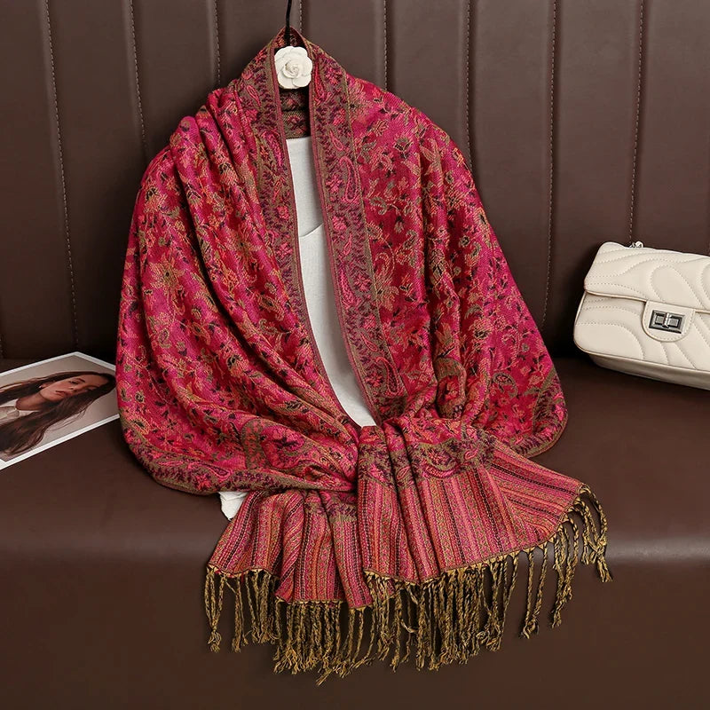 Pashmina Wrap Lightweight Cotton-Polyester Blend Cashmere-Like Feel