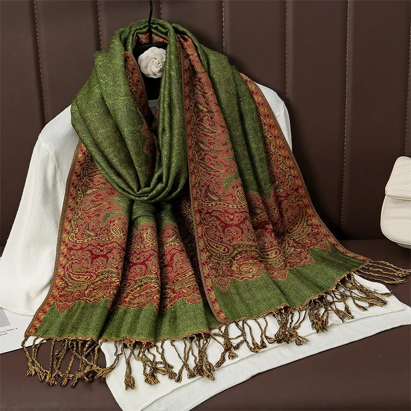 Pashmina Wrap Lightweight Cotton-Polyester Blend Cashmere-Like Feel