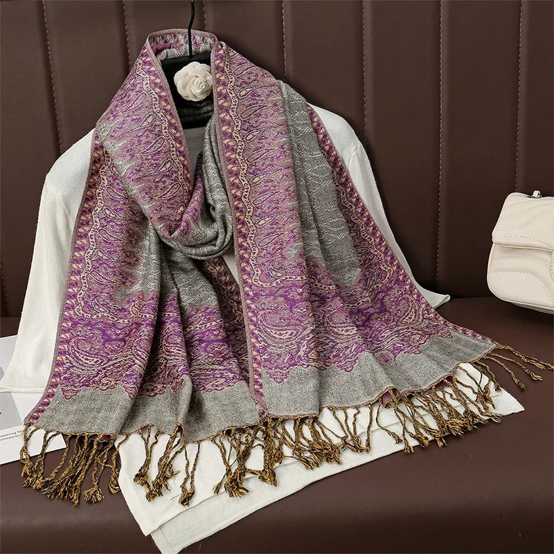Pashmina Wrap Lightweight Cotton-Polyester Blend Cashmere-Like Feel