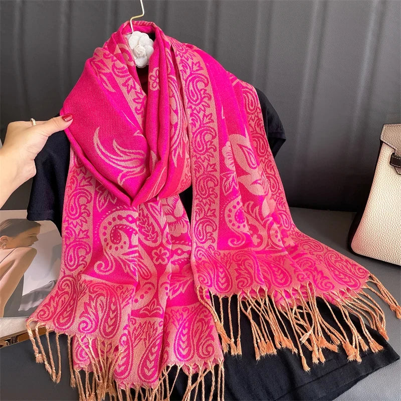 Pashmina Wrap Lightweight Cotton-Polyester Blend Cashmere-Like Feel