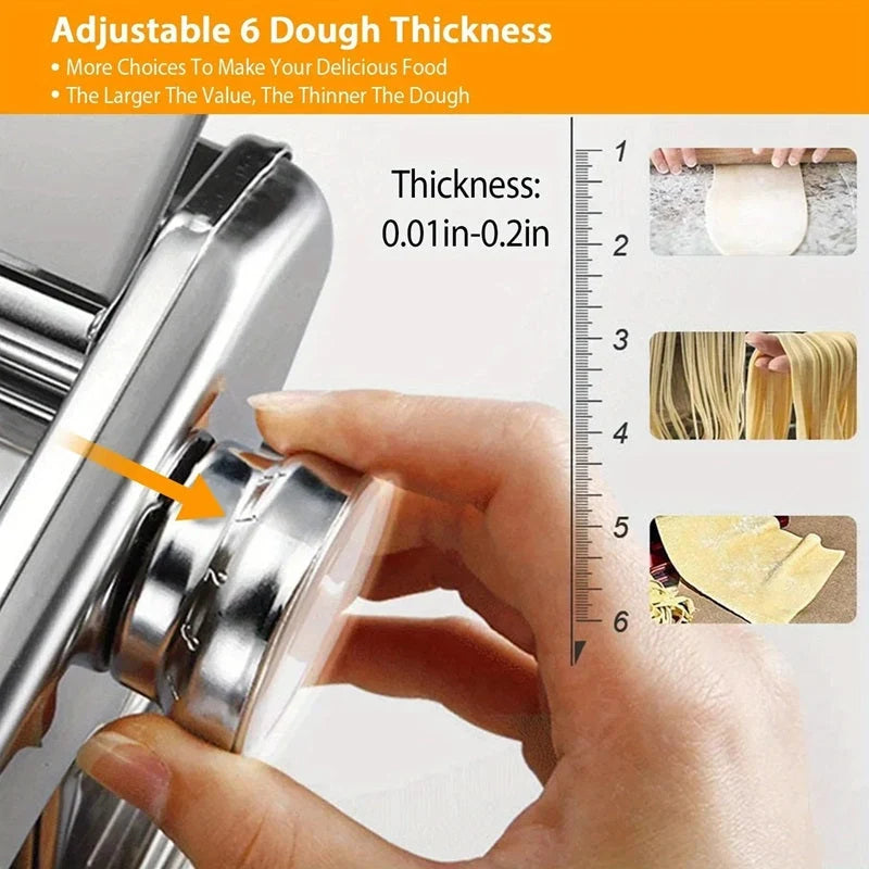Pasta Maker 7 Thickness Levels Stainless Steel Dual Cutters