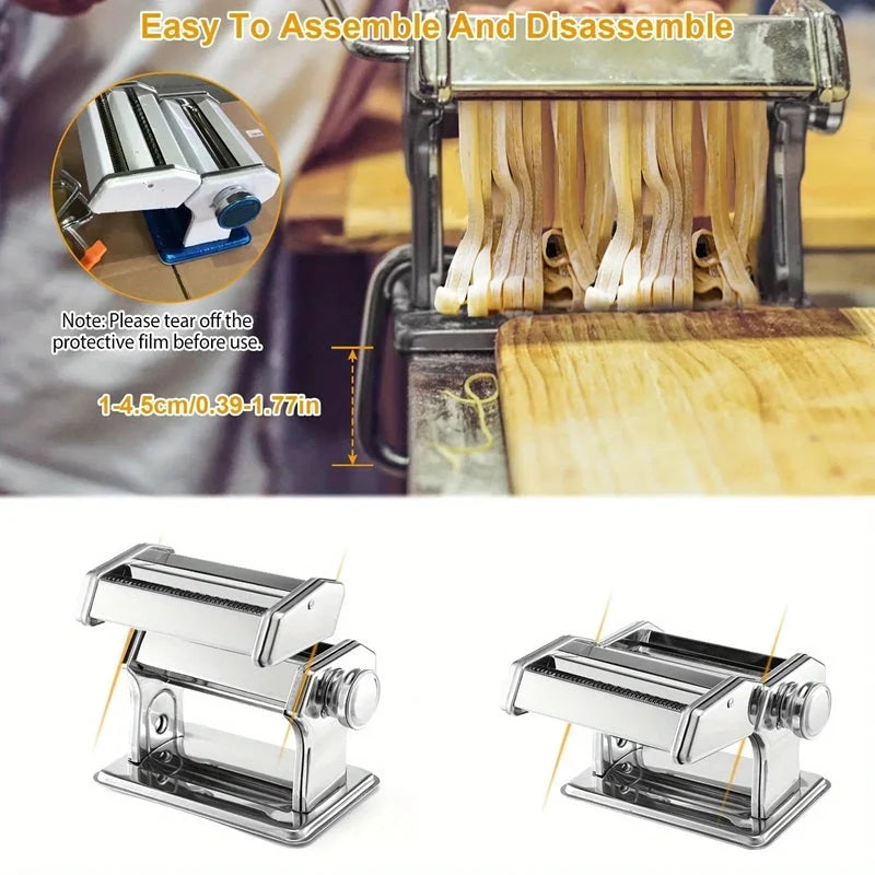 Pasta Maker 7 Thickness Levels Stainless Steel Dual Cutters