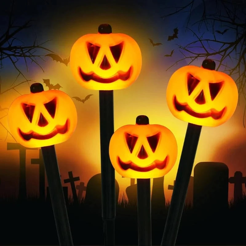 Pathway Lights Solar-Powered Pumpkin Set of 5