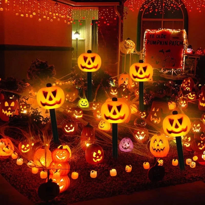 Pathway Lights Solar-Powered Pumpkin Set of 5