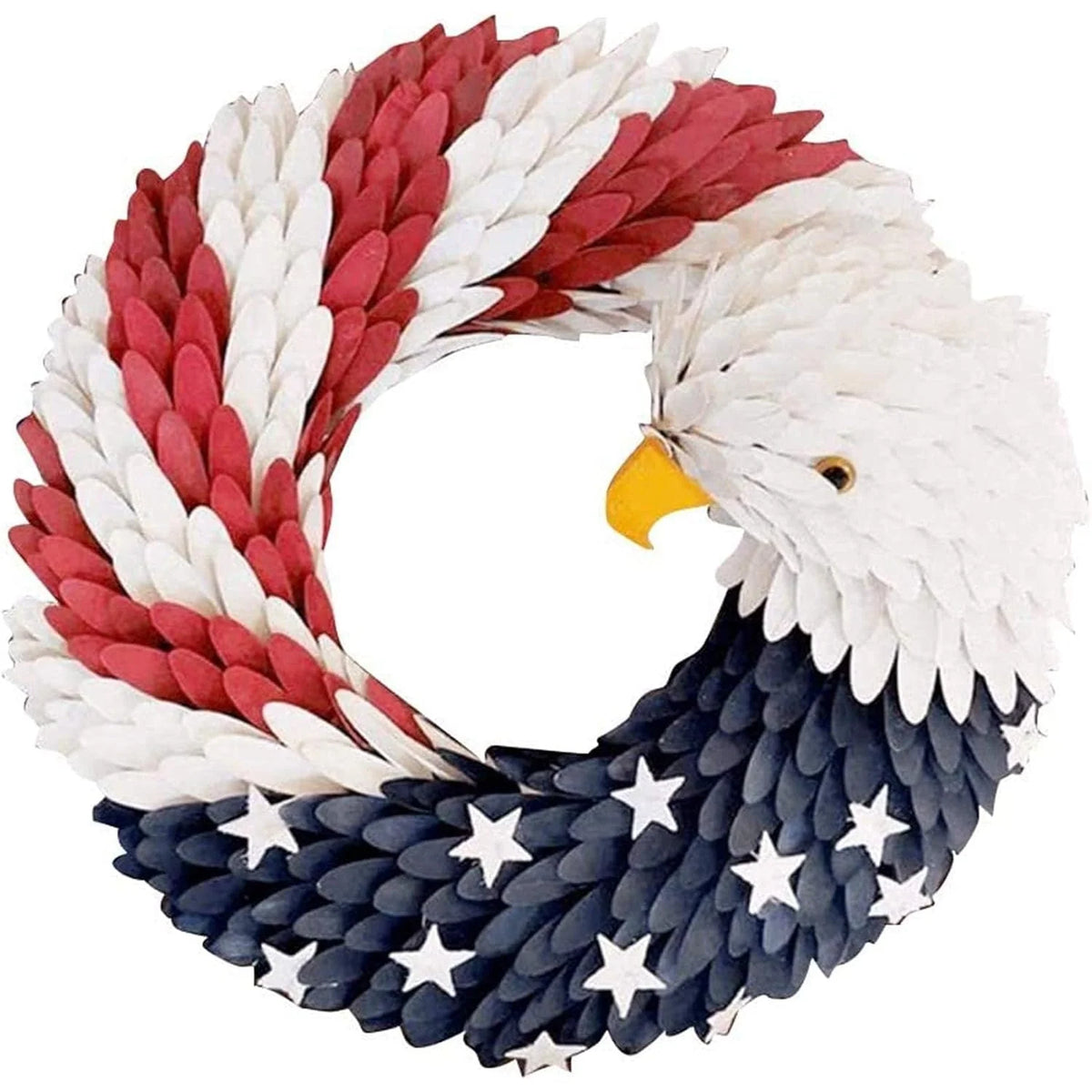 Patriotic Wreath Bald Eagle Red White Blue Design