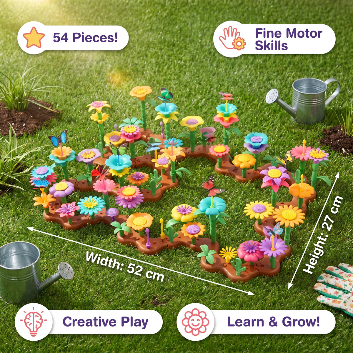 Pegging Game Flower Garden Set Assorted Shapes & Colors