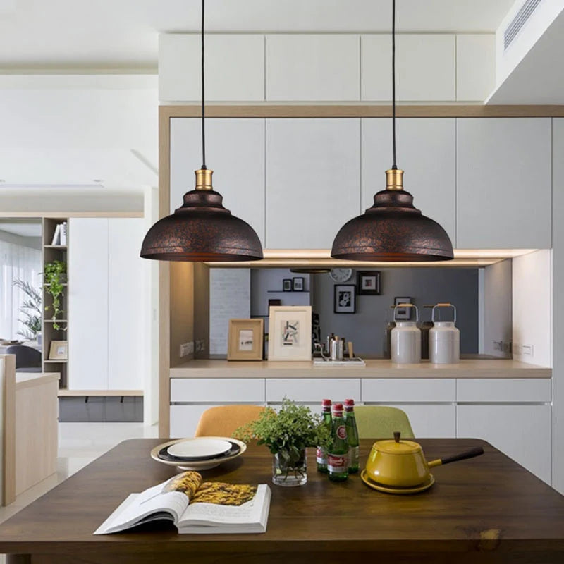 Pendant Light Adjustable Height Iron Shade