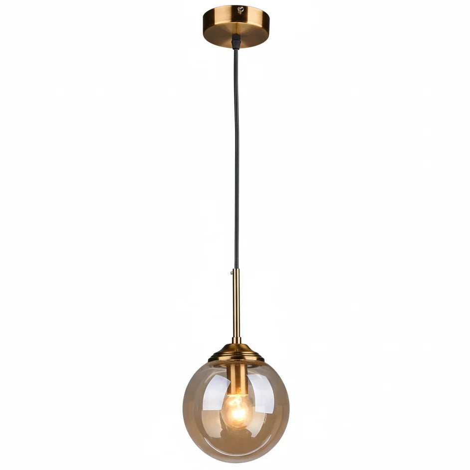 Pendant Light Glass And Metal Adjustable Cord