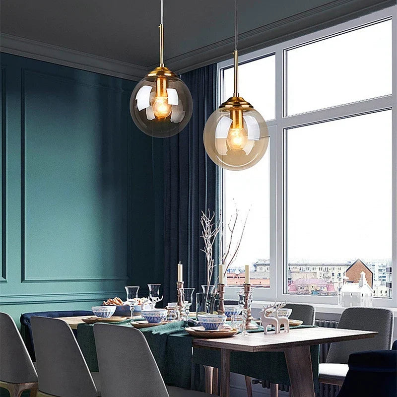 Pendant Light Glass And Metal Adjustable Cord