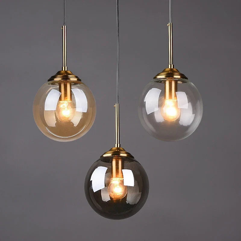 Pendant Light Glass And Metal Adjustable Cord
