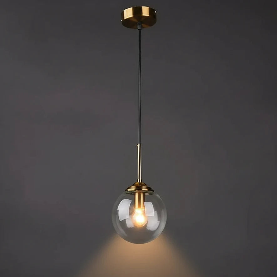 Pendant Light Glass And Metal Adjustable Cord