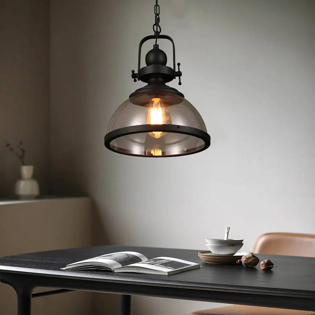 Pendant Light Glass Bowl Shade Adjustable Cable